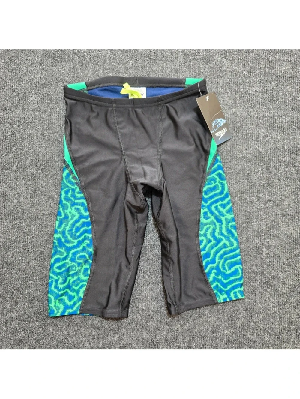 NWT Speedo Race Maze Jammer Men’s 28 Eco ProLT Blue Green Print Swim